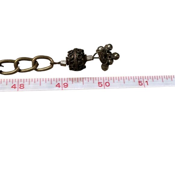 Bronze and Brass Metal Chain Belt with Large Oval Buckle and Chain Hook main image 8